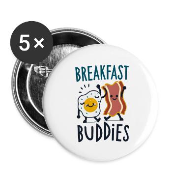 Breakfast Buddies - Buttons small 1''/25 mm (5-pack) - white - Front