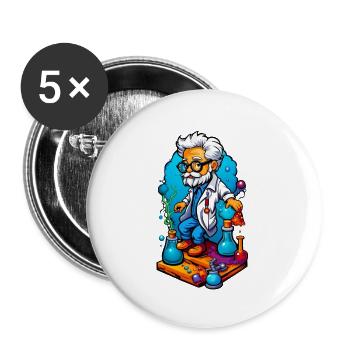 Wissenschaftler im Labor 02 - Buttons klein 25 mm (5er Pack) - Weiß - Vorne