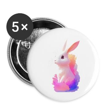 Hare - Buttons small 1''/25 mm (5-pack) - white - Front