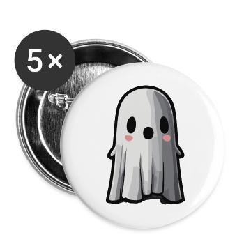 Fantôme mignon / Halloween - Lot de 5 petits badges (25 mm) - blanc - Devant