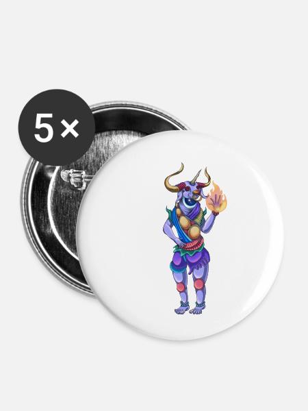 "Horny" der Psychonaut - Buttons klein 25 mm (5er Pack) - Weiß