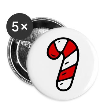 Candy de canne - Lot de 5 petits badges (25 mm) - blanc - Devant