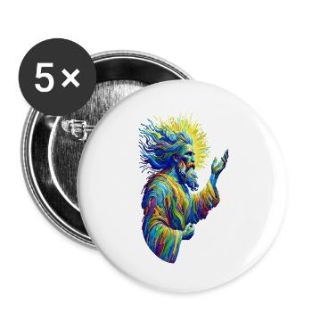 Vincent van Gogh God - Buttons small 1''/25 mm (5-pack) - white - Front