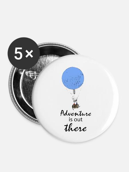 Heißluftballon - Buttons klein 25 mm (5er Pack) - Weiß