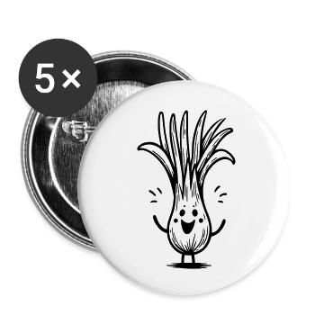 Lustiger Lauch - Buttons klein 25 mm (5er Pack) - Weiß - Vorne