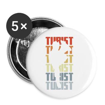 Tuba Players - Buttons small 1''/25 mm (5-pack) - white - Front