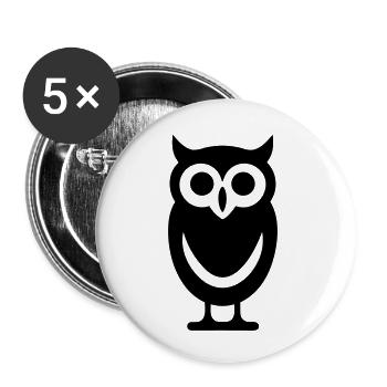 Steinkauz - Buttons klein 25 mm (5er Pack) - Weiß - Vorne