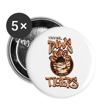 It's in our paws to save the tigers - Buttons small 1''/25 mm (5-pack) - white - Front