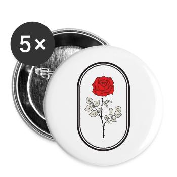 Rose Logo - Lot de 5 petits badges (25 mm) - blanc - Devant