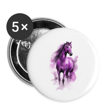 Pferd Pferdeliebhaber - Buttons klein 25 mm (5er Pack) - Weiß - Vorne