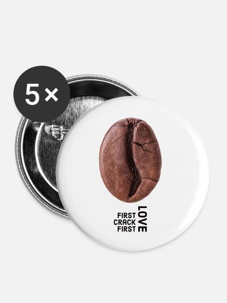 First crack first love - Buttons klein 25 mm (5er Pack) - Weiß