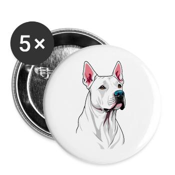 Dogue Argentin - Lot de 5 petits badges (25 mm) - blanc - Devant