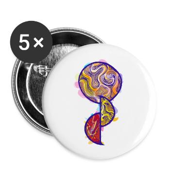 Organ Donation Tattoo Symbol - Buttons small 1''/25 mm (5-pack) - white - Front