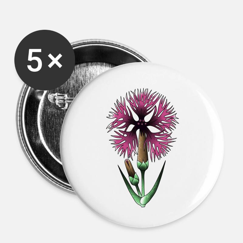 Carnation - Buttons small 1''/25 mm (5-pack) - white