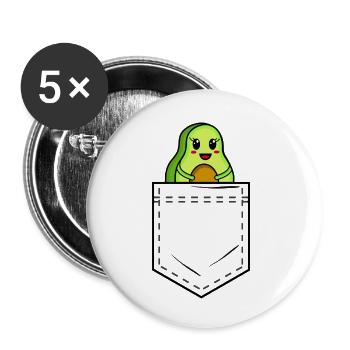 Shirt pocket with sweet avocado - Buttons small 1''/25 mm (5-pack) - white - Front