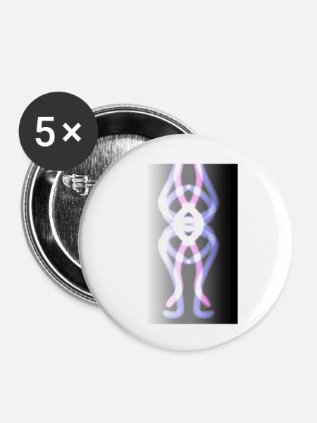 Figur, Fantasie, Muster - Buttons klein 25 mm (5er Pack) - Weiß