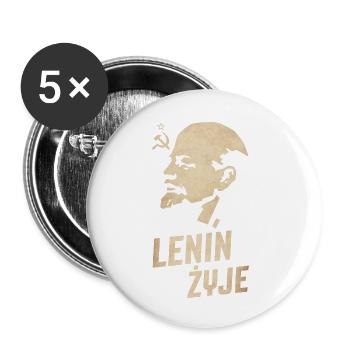 Lenin lebt - Buttons klein 25 mm (5er Pack) - Weiß - Vorne