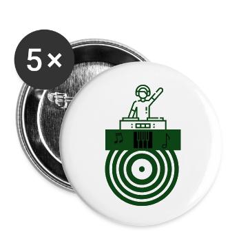 Beats - Buttons klein 25 mm (5er Pack) - Weiß - Vorne