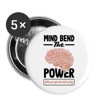 Unlock Your Brain's Potential Neuroplasticity - Buttons klein 25 mm (5er Pack) - Weiß - Vorne