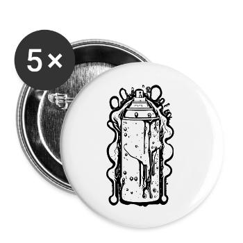 Cool Comic Spray Can with Drops - Buttons small 1''/25 mm (5-pack) - white - Front