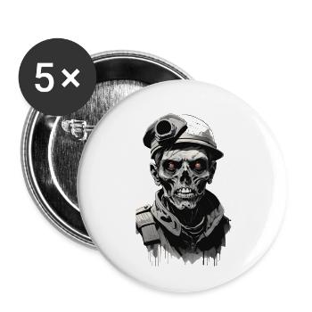 Zombie Soldier - Buttons small 1''/25 mm (5-pack) - white - Front