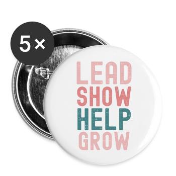 Inspiring Leadership - Lead, Show, Help, - Buttons small 1''/25 mm (5-pack) - white - Front