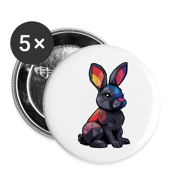 Der edle Hase Kevin - Buttons klein 25 mm (5er Pack) - Weiß - Vorne
