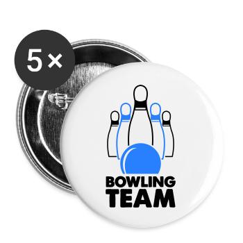 bowling team - Buttons klein 25 mm (5er Pack) - Weiß - Vorne