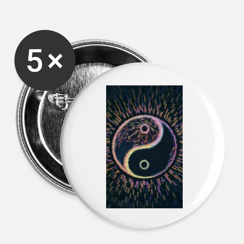 Yin and yang - Buttons small 1''/25 mm (5-pack) - white