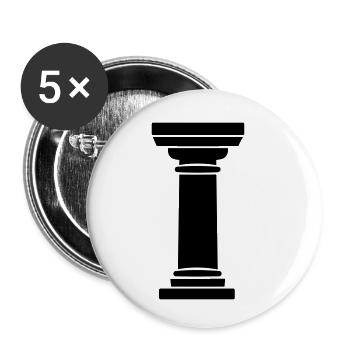 Greek Column - Buttons small 1''/25 mm (5-pack) - white - Front