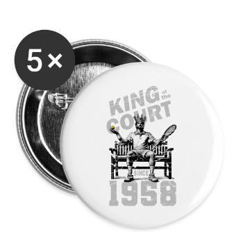 Chemise de tennis Homme 66e anniversaire 1958 - Lot de 5 petits badges (25 mm) - blanc - Devant