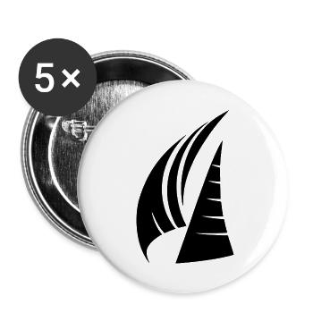 Two elegant sails for cool skippers and captains - Buttons small 1''/25 mm (5-pack) - white - Front
