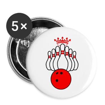 Bowling-König - Buttons klein 25 mm (5er Pack) - Weiß - Vorne
