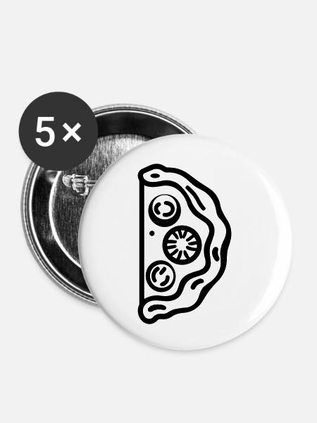 Pizzastück - Buttons klein 25 mm (5er Pack) - Weiß