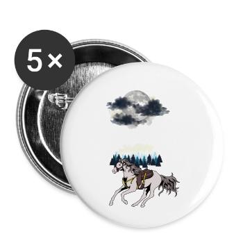 Cheval de l’Ouest sauvage Western Chevaux Cheval Gaule Nature - Lot de 5 petits badges (25 mm) - blanc - Devant