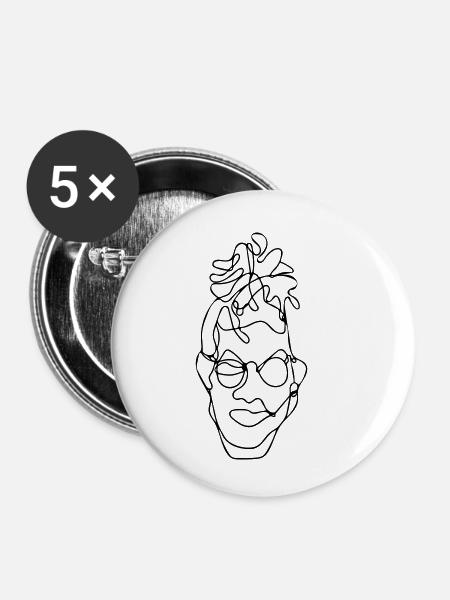 Dexter - Buttons small 1''/25 mm (5-pack) - white