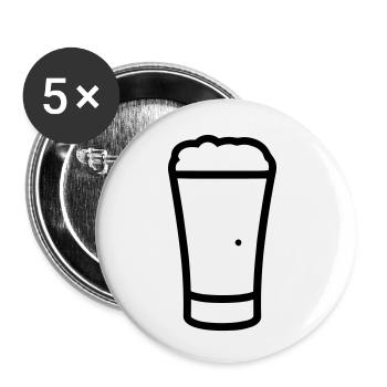 Beer - Buttons small 1''/25 mm (5-pack) - white - Front