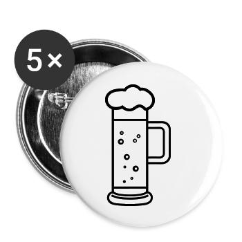 Beer - Buttons small 1''/25 mm (5-pack) - white - Front