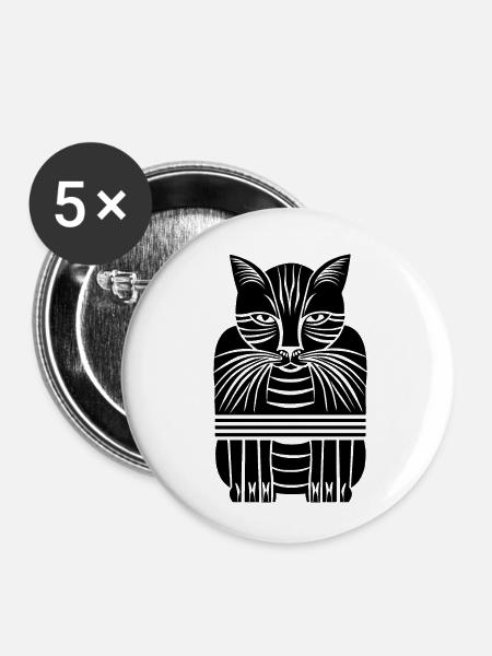 Kater - Buttons klein 25 mm (5er Pack) - Weiß