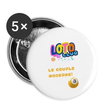 LOTO - BINGO - 3 - LE COUPLE MODERNE - Lot de 5 petits badges (25 mm) - blanc - Devant