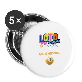 LOTO - BINGO - 3 - LE CHEVAL DE TROIE - Lot de 5 petits badges (25 mm) - blanc - Devant
