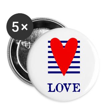 CŒUR. PAPA. MAMAN. EVJF. BEBE. ENFANT. COEUR. FÊTE - Lot de 5 petits badges (25 mm) - blanc - Devant