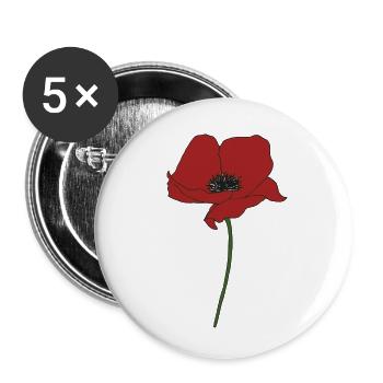 corn poppy - Buttons small 1''/25 mm (5-pack) - white - Front