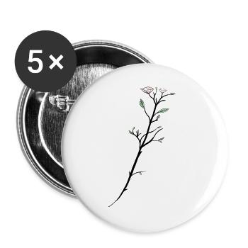 Zweig - Buttons klein 25 mm (5er Pack) - Weiß - Vorne