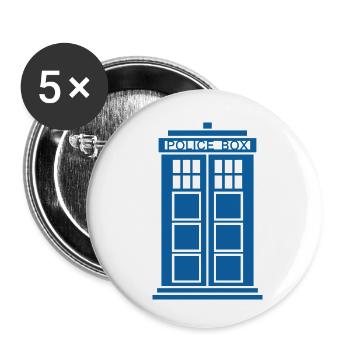 tardis flies - Buttons small 1''/25 mm (5-pack) - white - Front