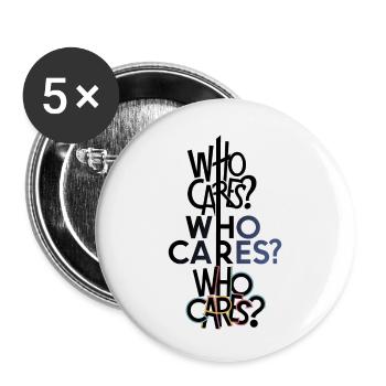 Who Cares? - Buttons small 1''/25 mm (5-pack) - white - Front