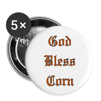 GodBlessCorn - Lot de 5 petits badges (25 mm) - blanc - Devant