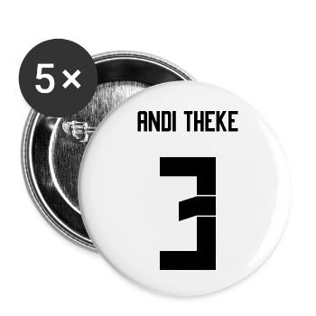 Deutschland Trikot - Andi Theke - Buttons klein 25 mm (5er Pack) - Weiß - Vorne