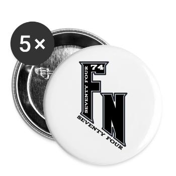 Monogram FN74 Emblème Urbain - Lot de 5 petits badges (25 mm) - blanc - Devant