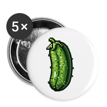 Gurke Pixel Symbol - Buttons klein 25 mm (5er Pack) - Weiß - Vorne